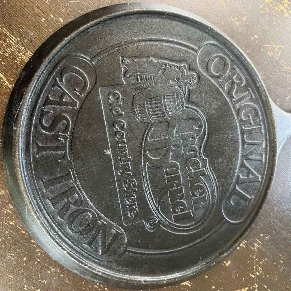 Vintage Cracker Barrel 10.5” Cast Iron Griddle Skillet Old Country Store Lodge